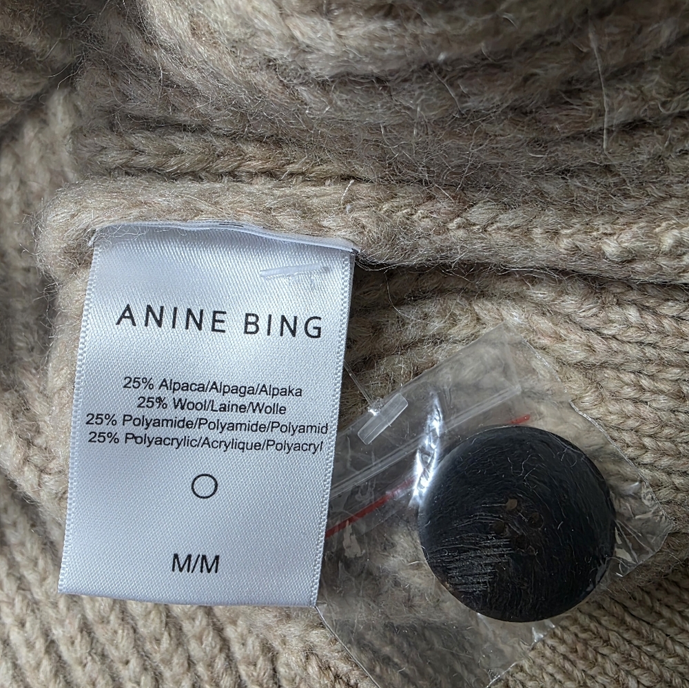 Anine Bing Maxwell rib-knit cardigan NWT Size M - Picture 9 of 9